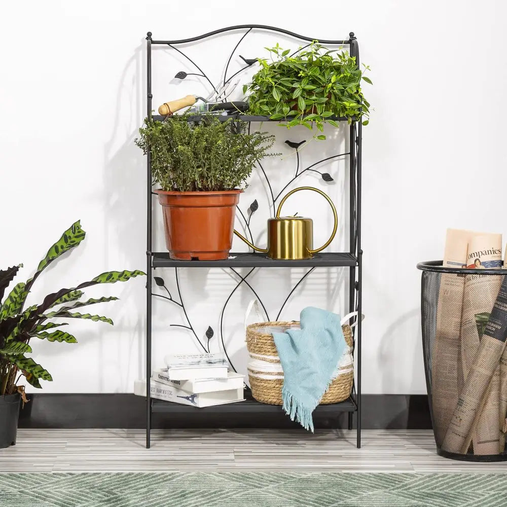 Plant Stand 3-Tier Metal Rack Pot Organizer For Indoor Outdoor
