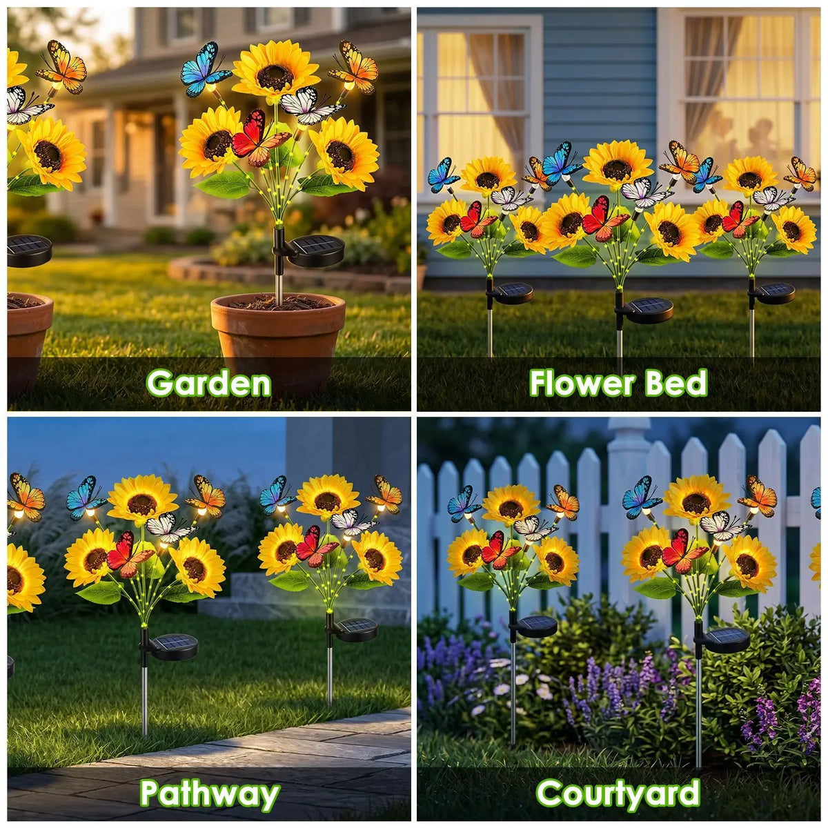 Solar Sunflower Outdoor Garden Lights Waterproof Decorative Landscape Lighting
