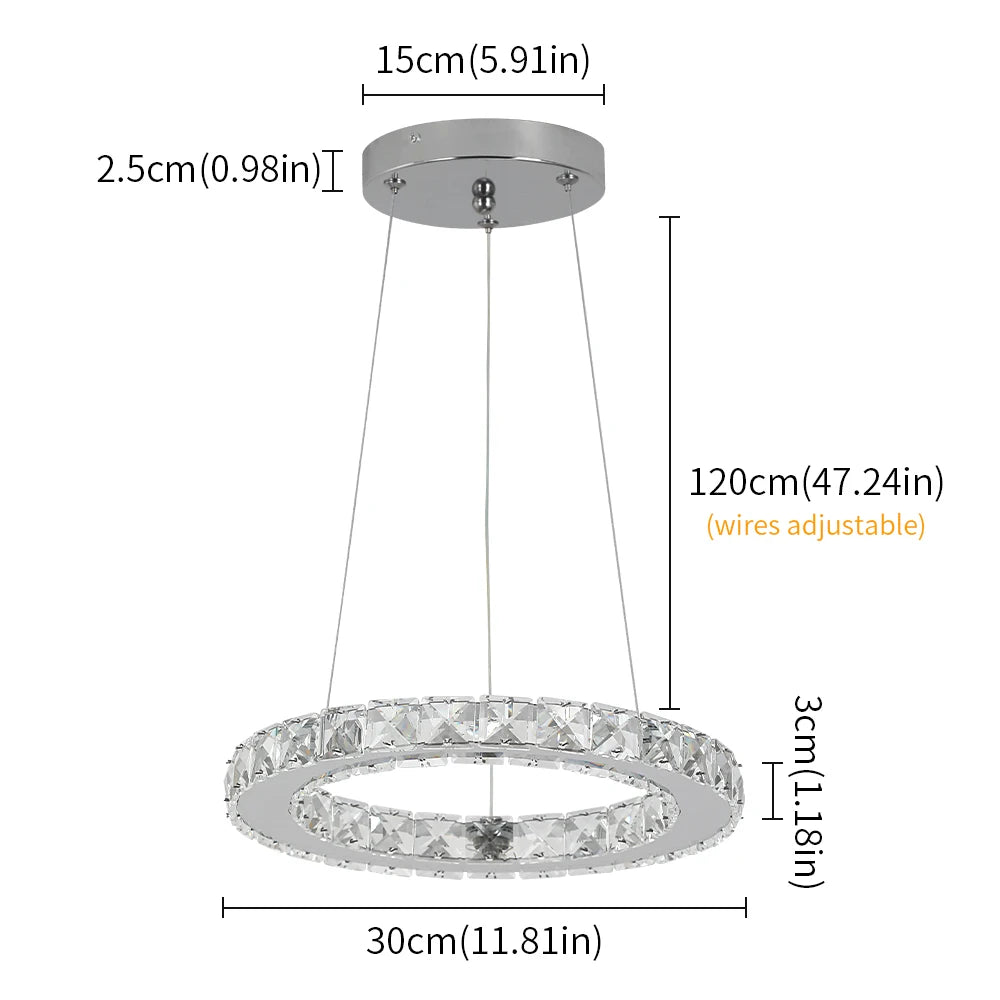 GreeLustr Luxury Crystal Modern Pendant Light Dimmable Chandelier