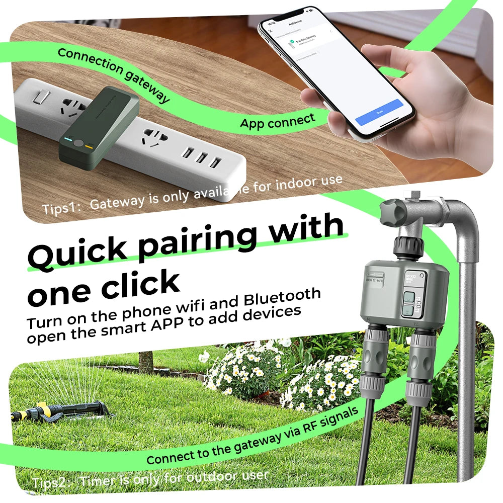 ESHICO Wireless Water Timer HCT-636 2-Zone Irrigation Controller