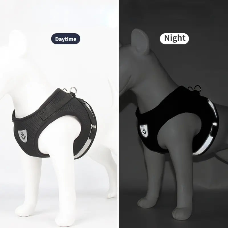 Dog Mesh Vest Harness Reflective Adjustable Easy Control