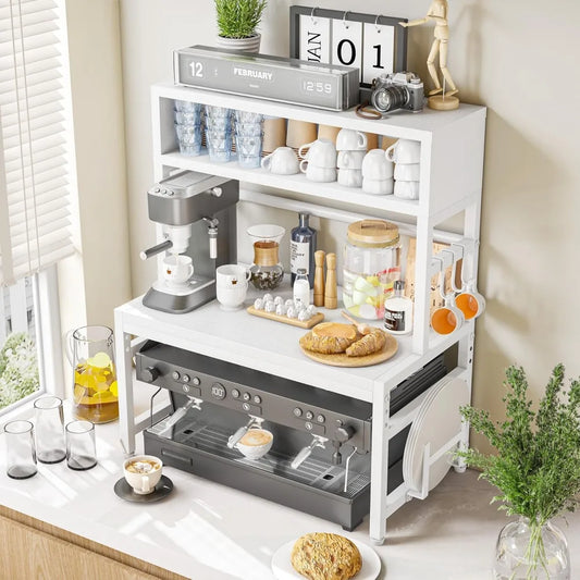 XMSJ Microwave Stand Four Tier Heavy Duty Adjustable Shelf