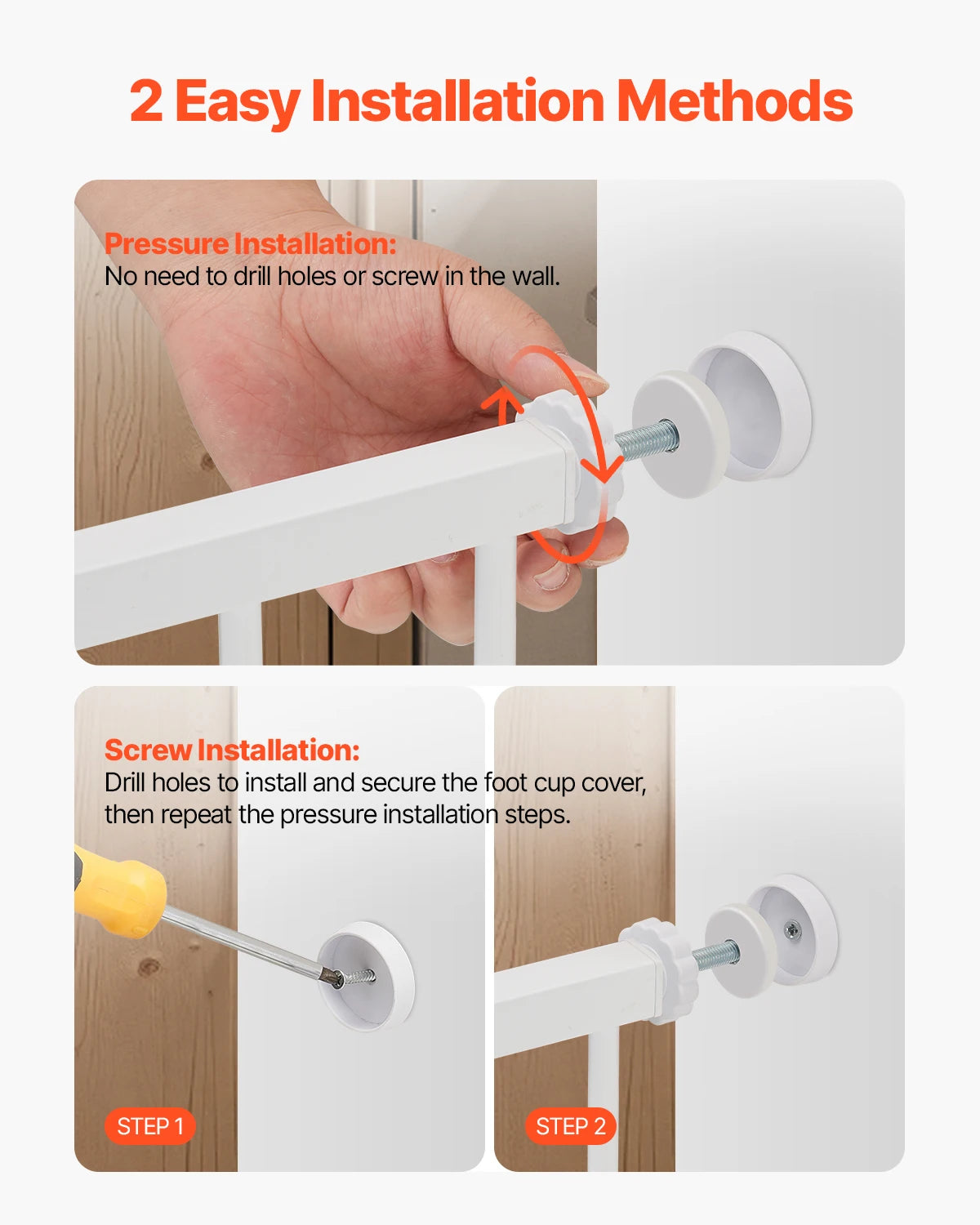 SucceBuy Pressure Mount Baby Gate Child Pet Safety