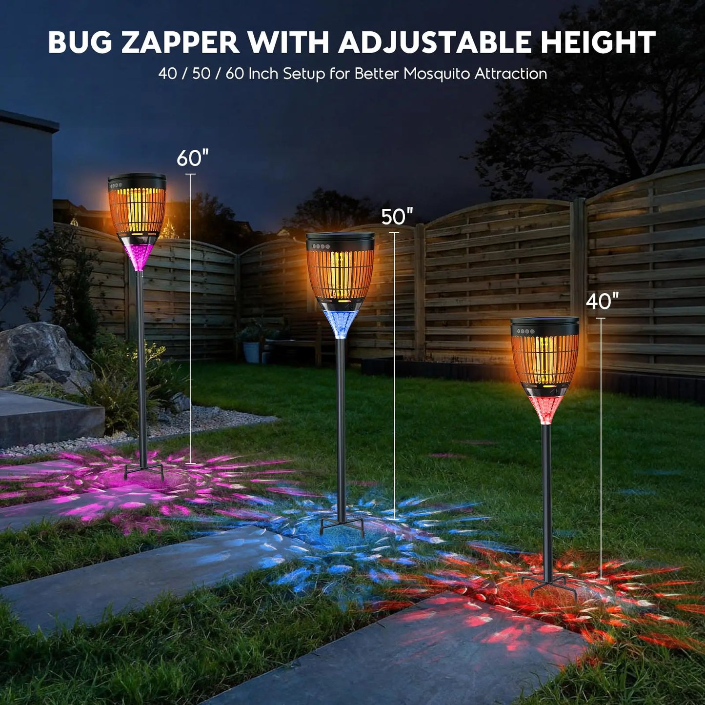 Solar Bug Zapper Outdoor 4200V 3 In 1 Backyard Zapper