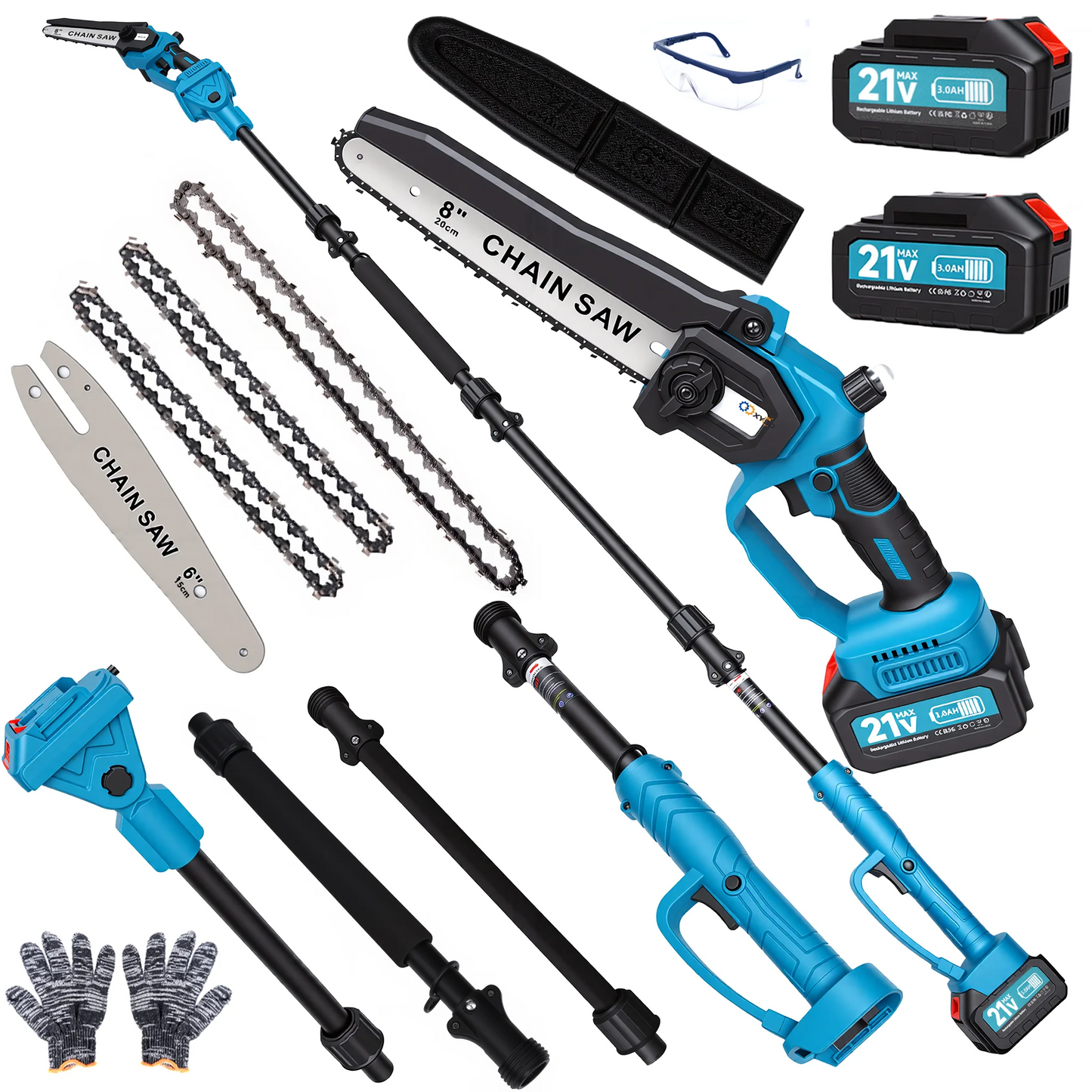 2-In-1 Electric Pole Saw With Extension Pole Cordless 21V