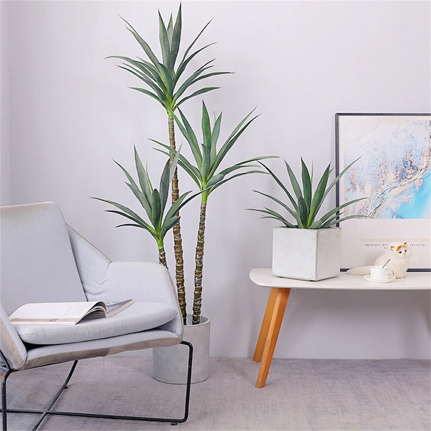 TWISTER.CK Artificial Agave Plant With 3 Stems For Indoor Decor