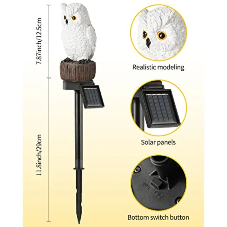 Solar Decorative Garden Stake Lights Waterproof Animal Figurine for Pathway