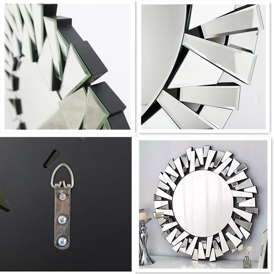 LUVODI Starburst Round Wall Mirror