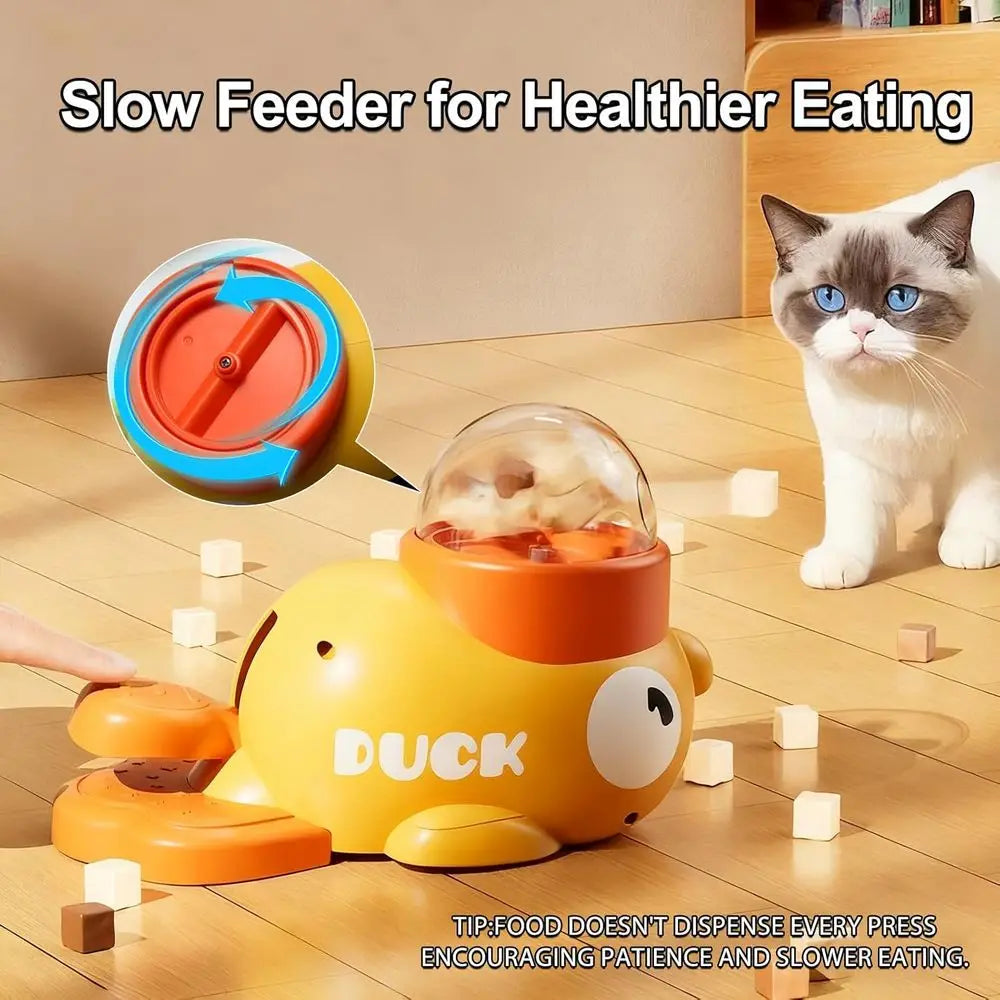 Interactive Dog Puzzle Toy And Cat Treat Dispenser Duck Shaped