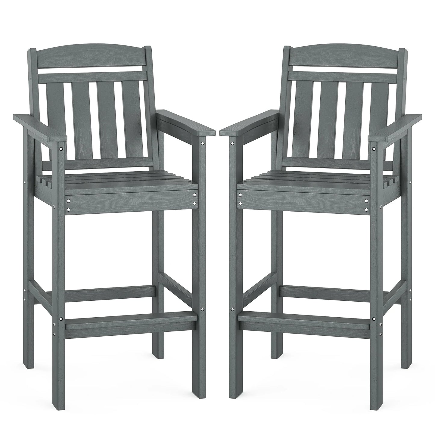 Farini Set Of 2 Tall Adirondack Chairs HDPE Bar Height