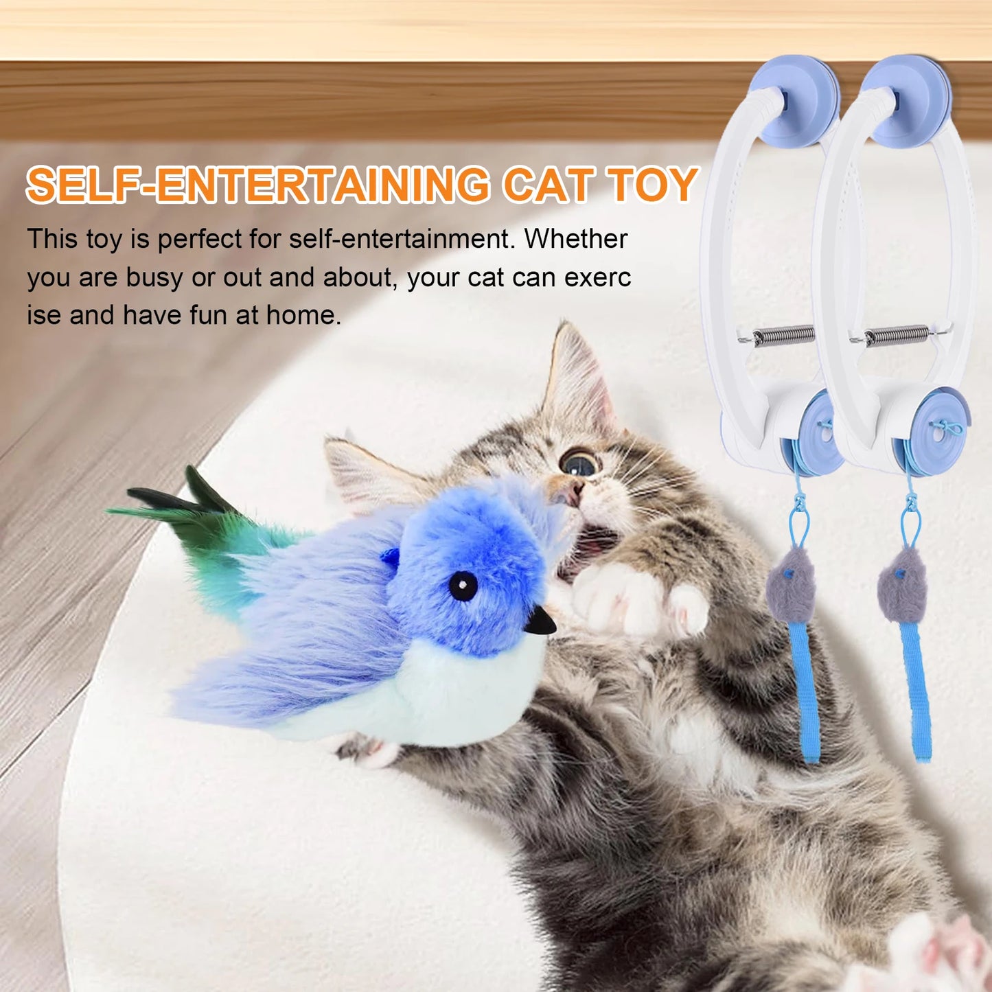 Teaser Electronic Self Play Cat Toy With 3 Catnip Mice