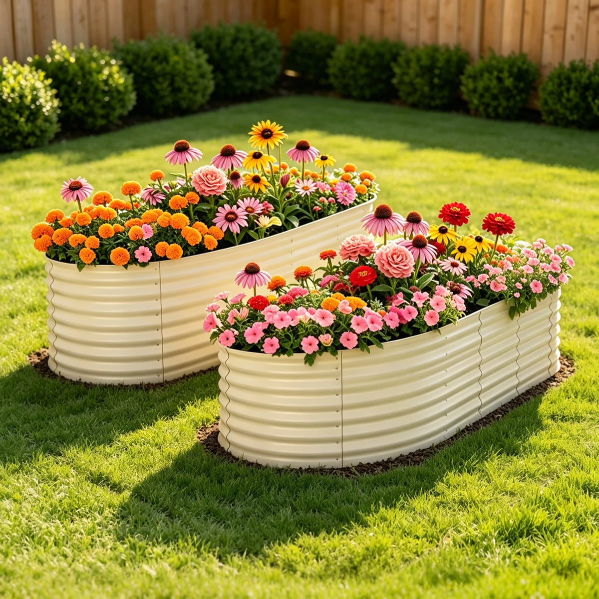 HiMiss Galvanized Rustproof Steel Raised Garden Planter