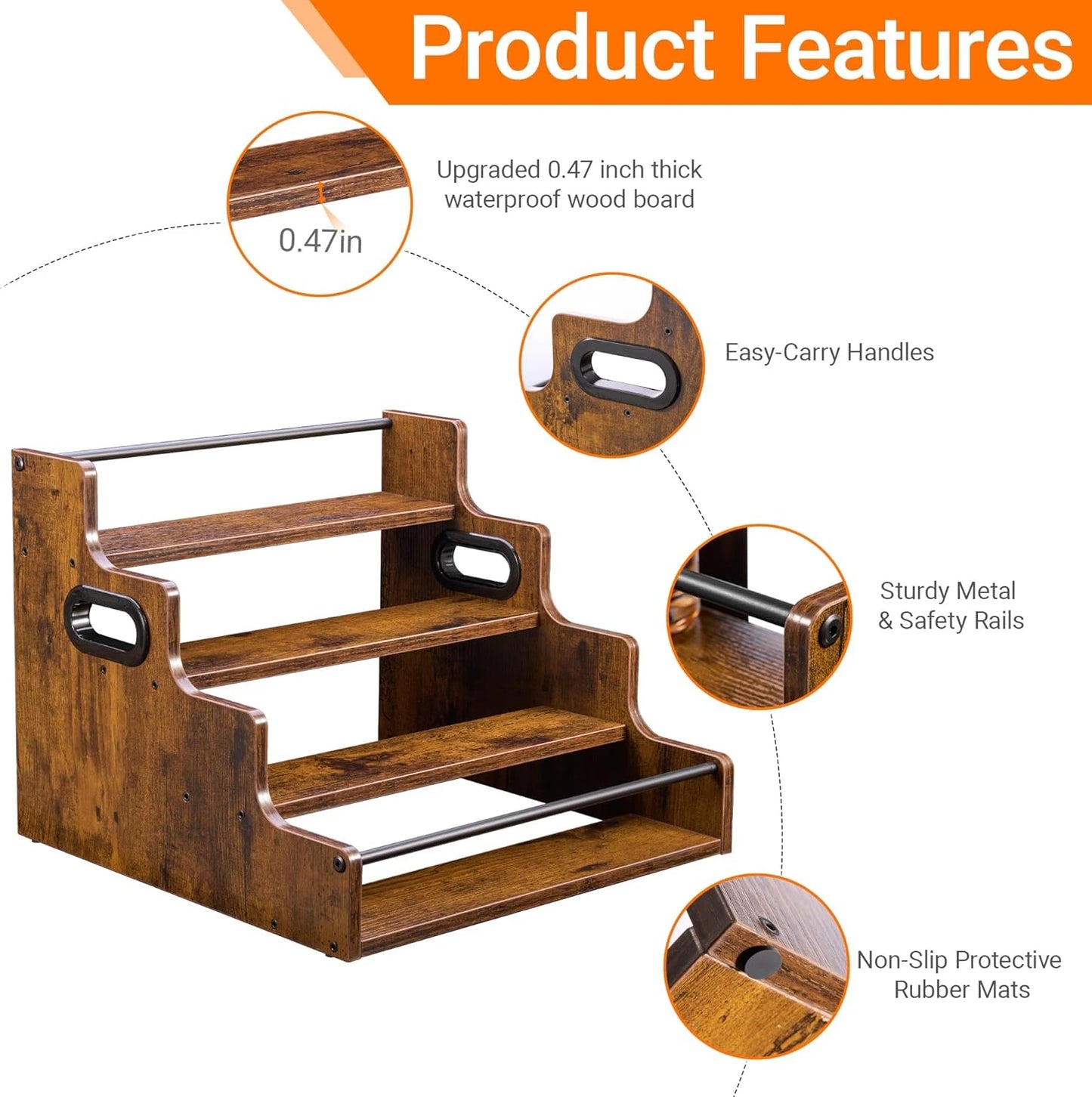 Liquor Bottle Display Shelf 4Tier Countertop Rack For Home Bar