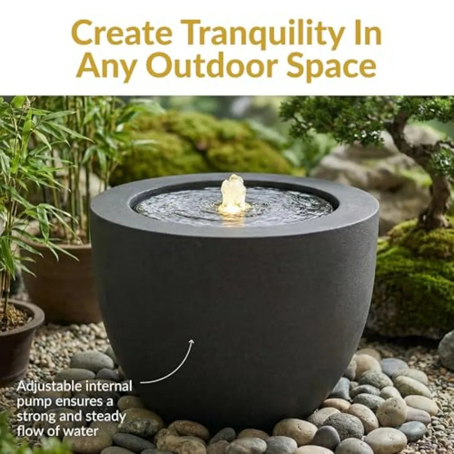 Polystone Oval Water Fountain With LED Light And Pump
