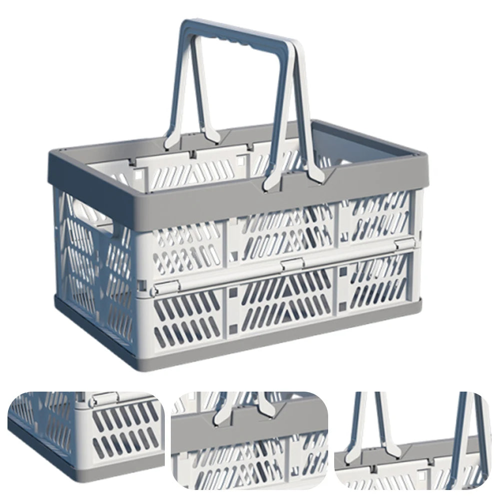Alloet Plastic Collapsible Storage Crate With Handles Stackable Organizer