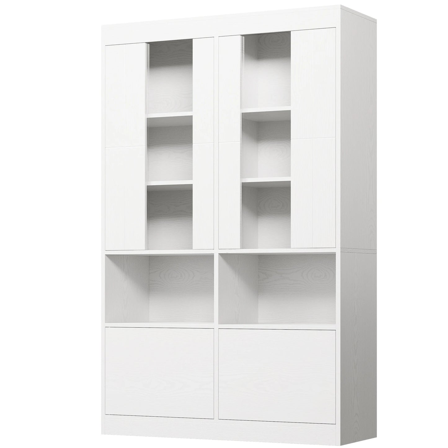 IRONCK 5-Tier Modern Bookshelf With Enclosed Acrylic Doors
