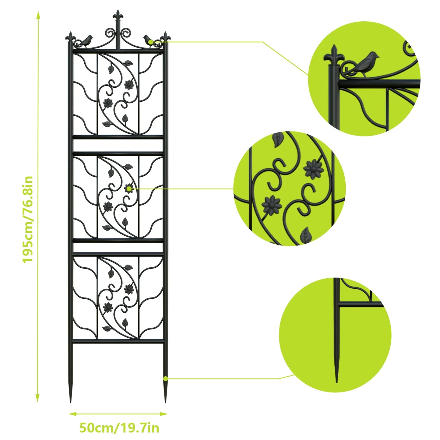 Garden Trellis Outdoor Metal Fence Decorative Lattice Panel For Climbing Plants