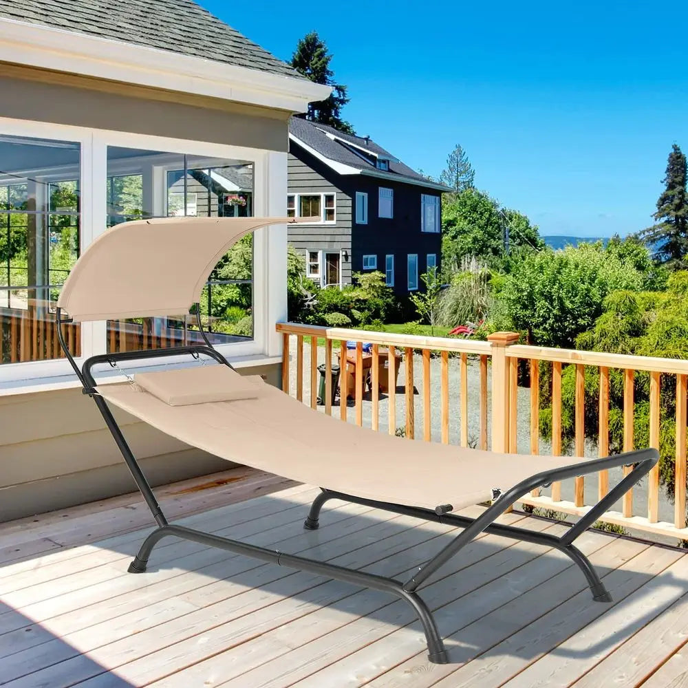 Hanging Hammock With Stand And Canopy Lounge Chair