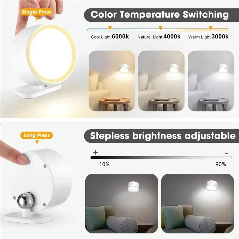 Xiwangfire Led Magnetic Wall Sconce With Remote Rechargeable