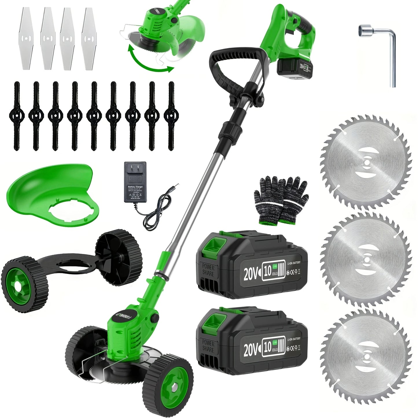 Firehelp 3 In 1 Trimmer Edging Machine With Adjustable Height Rotating Head