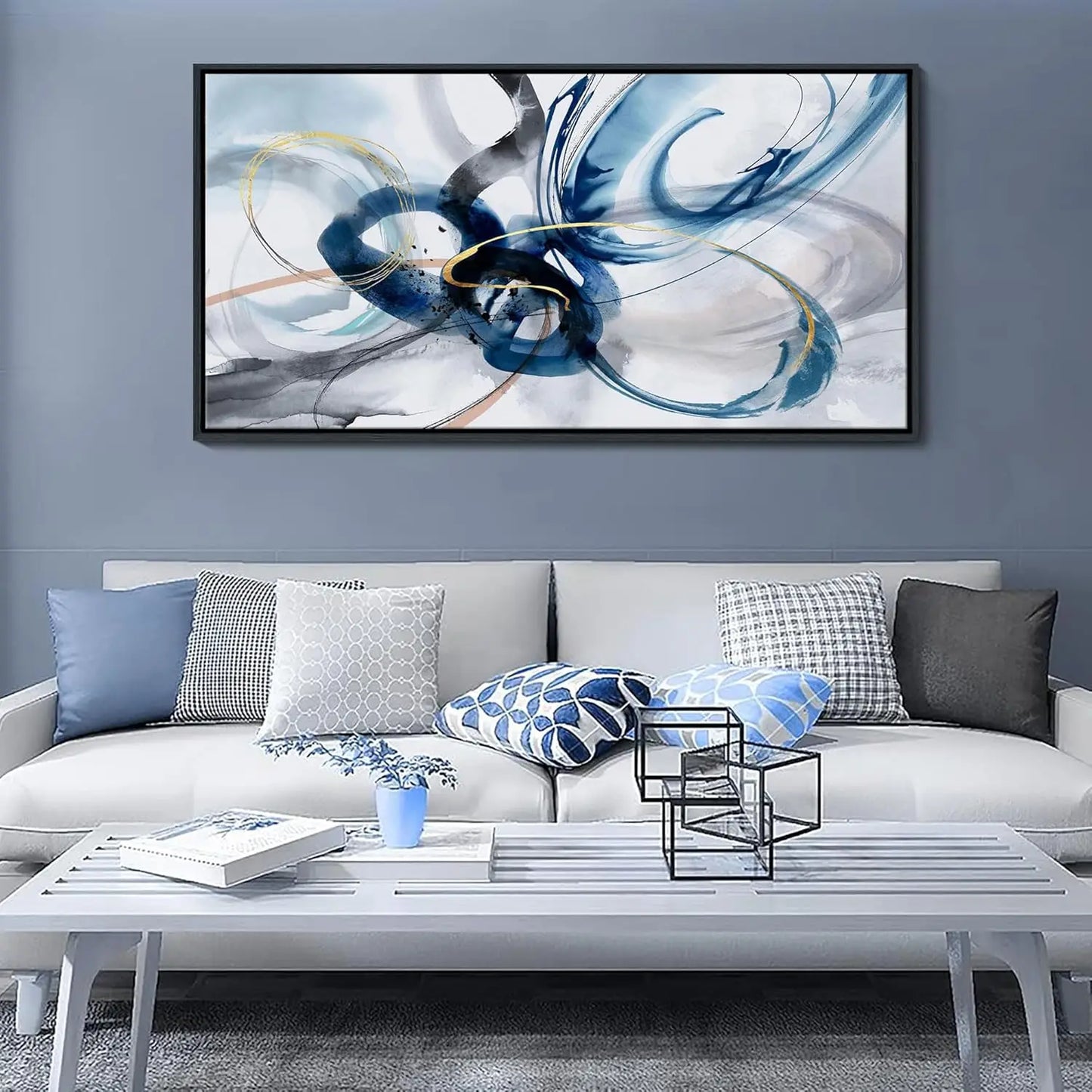 Abstract Framed Wall Art for Living Room and Office Decor