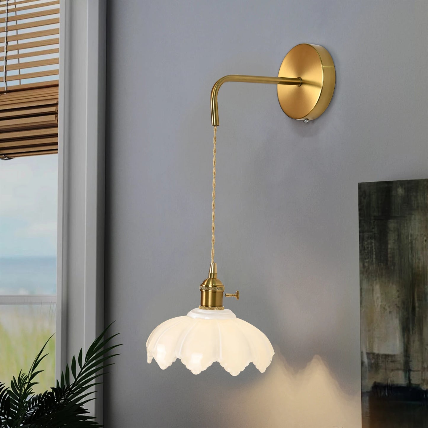 GreeLustr Simple LED Wall Lamp Fixtures Copper Indoor