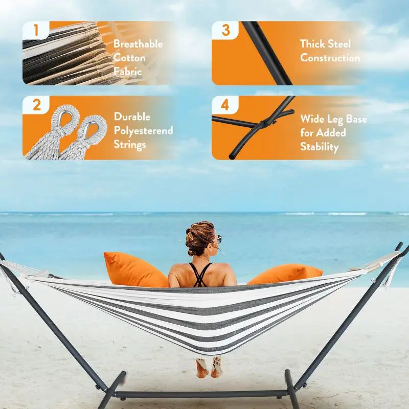Gyroor Adjustable Stand Hammock 600 Lb Capacity With Storage Bag