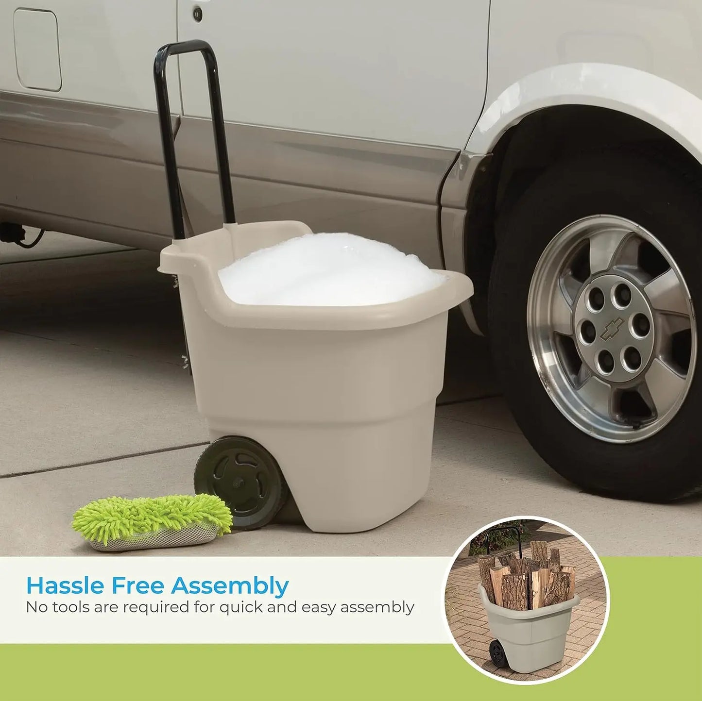 Lightweight Resin Utility Cart On Wheels For Gardening And Home