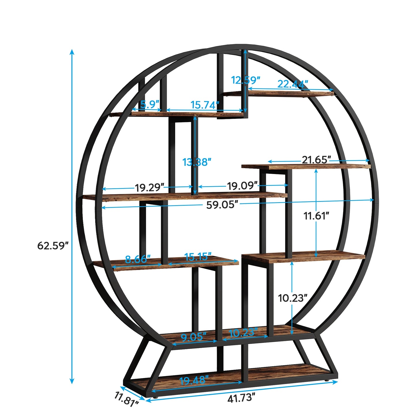 Tribesigns Round Bookshelf Etagere Bookcase With Five Tiers