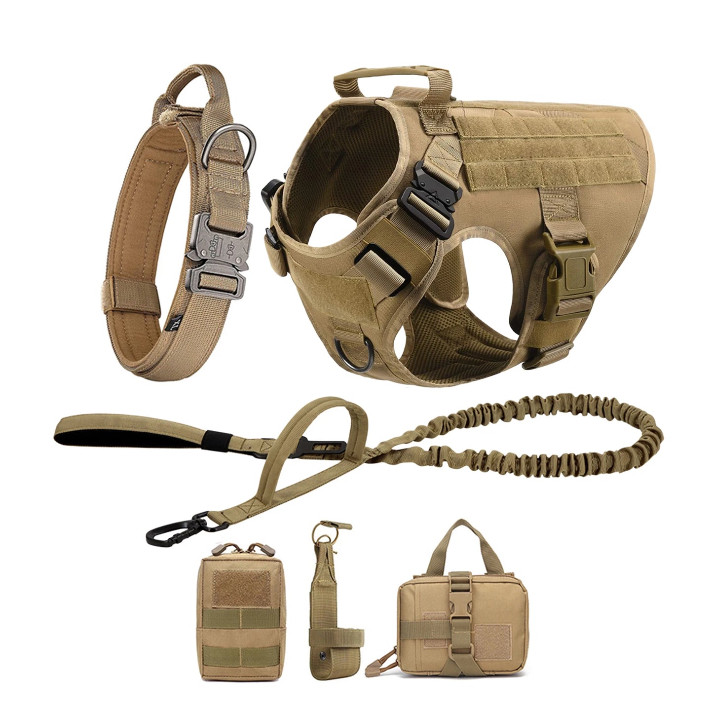 PETRAVEL Tactical Dog Harness With Molle Pouches For Training