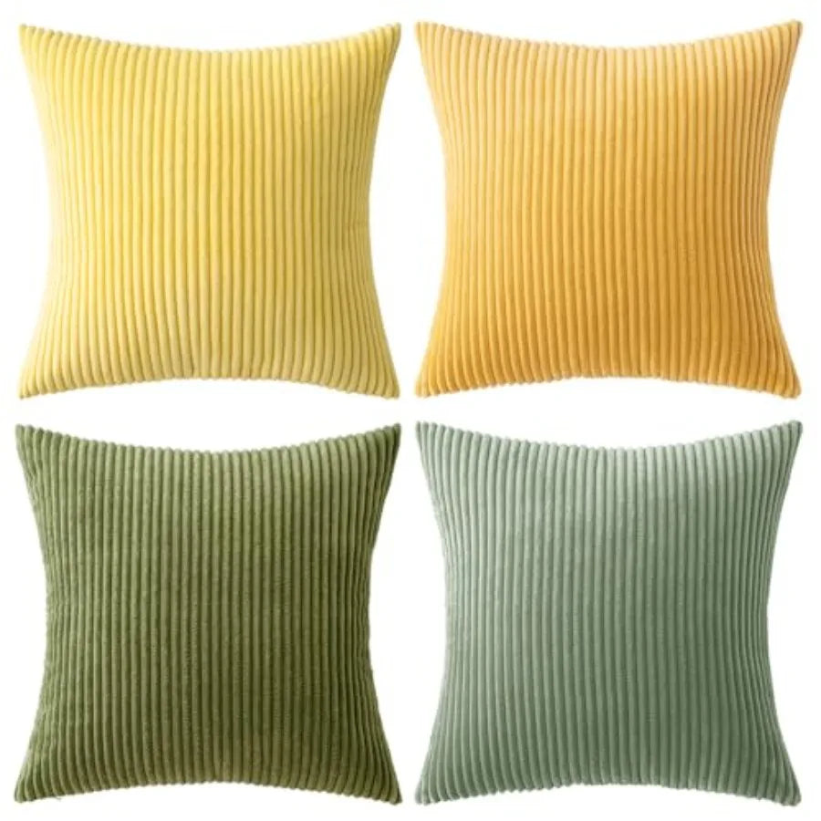 Boho Farmhouse Throw Pillow Covers Set Of 4 Corduroy Cushions