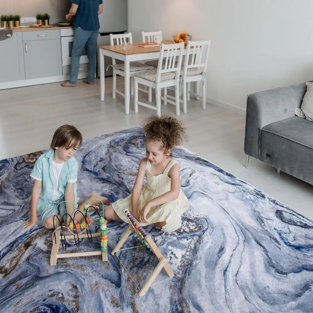Modern Abstract Rug For Living Room Stain Resistant Machine Washable