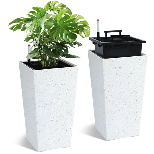 HiMISS Modern Self Watering Planters Indoor Outdoor Set