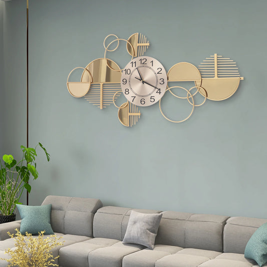 Geometric Wall Clock Iron Forged Timepiece With Silent Quartz Movement