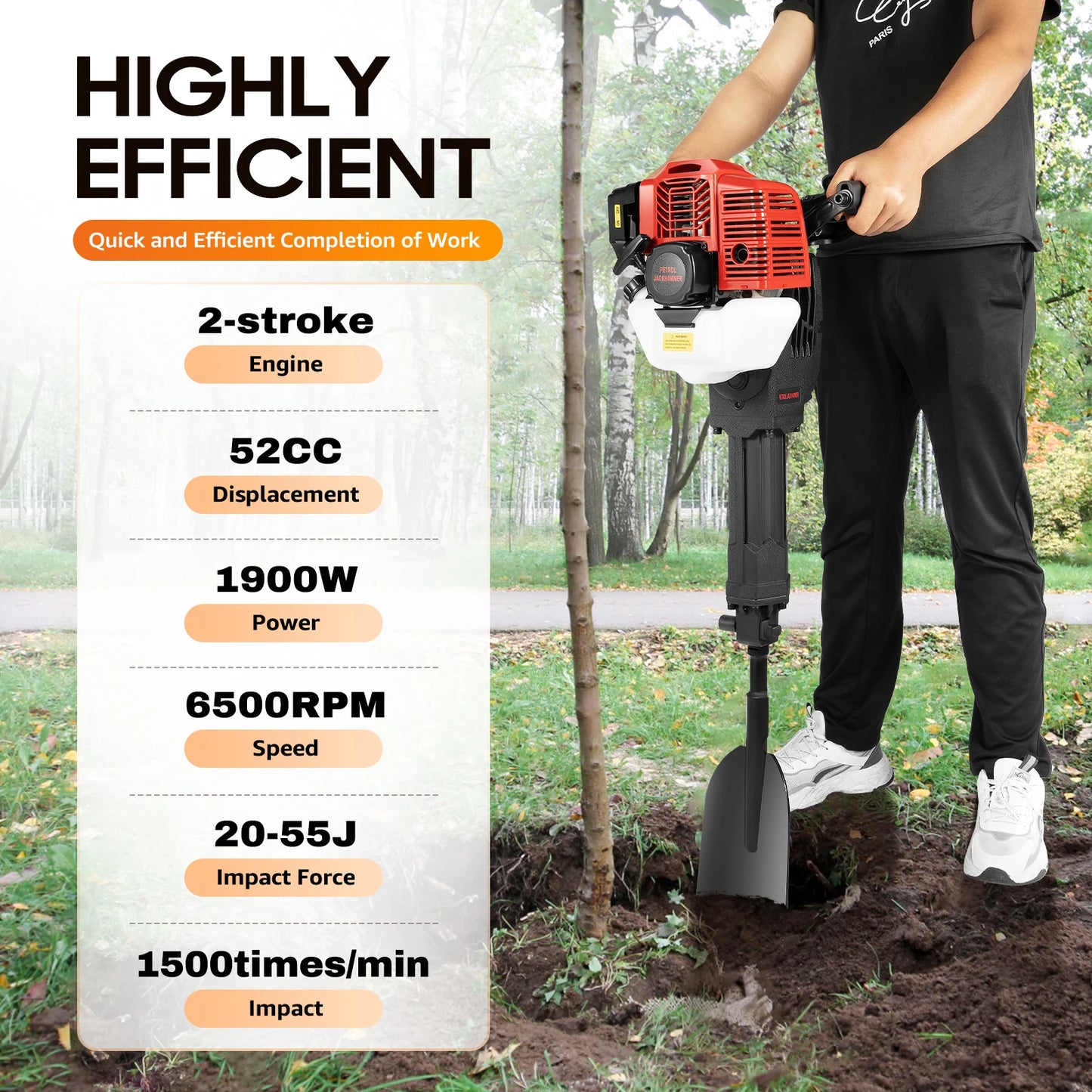 Bymaocar Gas Powered Portable Garden Tree Digging Machine