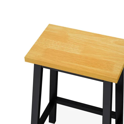 Solid Wood Bar Stools With Footrests Two Pack For Kitchen