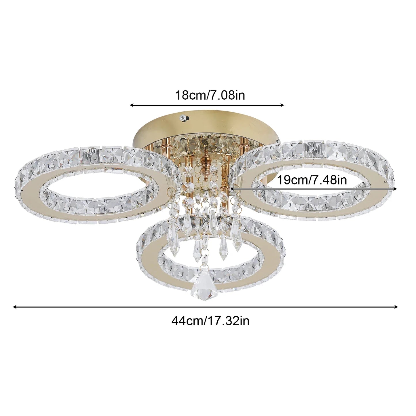 LED Crystal Ceiling Chandelier For Living Room And Dining Room