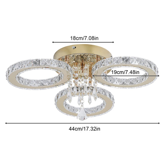 LED Crystal Ceiling Chandelier For Living Room And Dining Room
