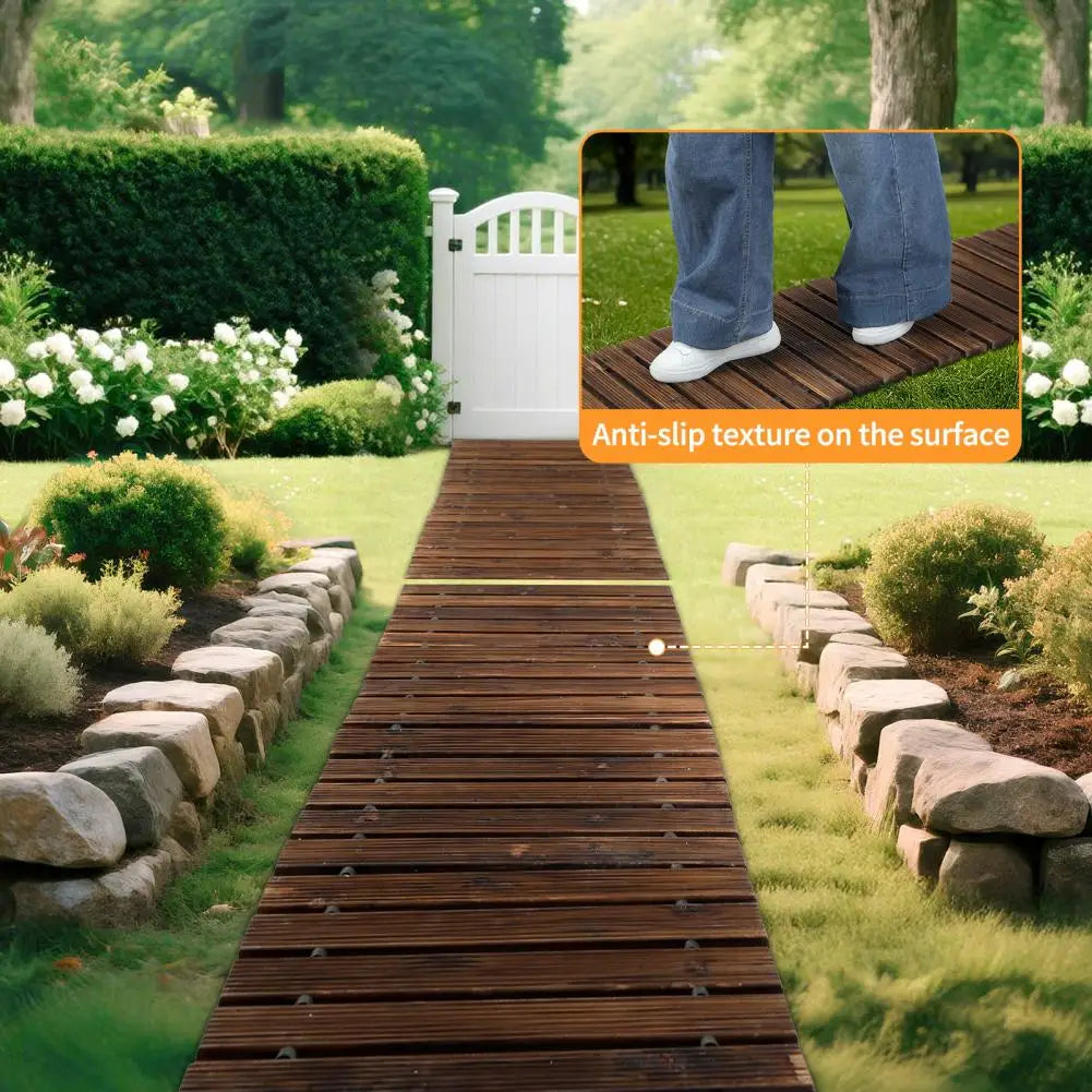 Wooden Garden Pathway Roll Out Walkway Bridge Outdoor Use