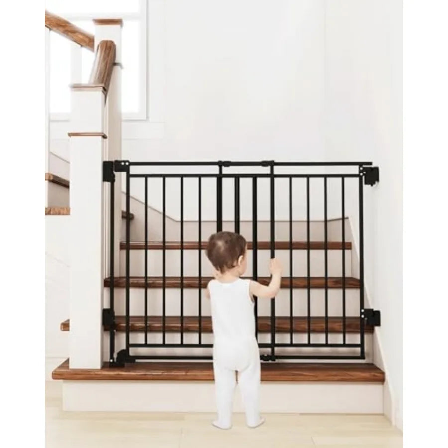 No Bottom Bar Baby Gate With Walk Through Door Hardware