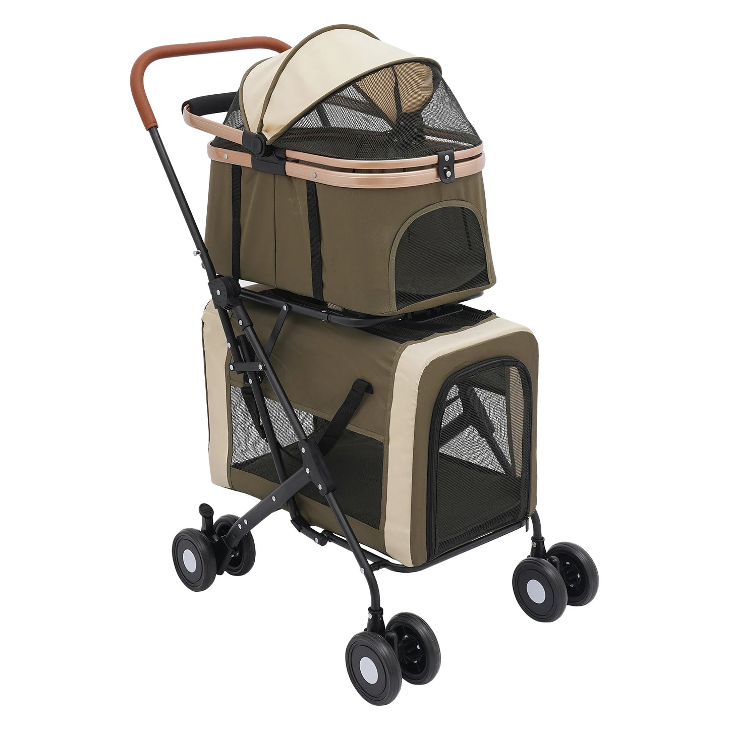 Bymaocar Foldable Pet Stroller For All Pets Two Tier Design