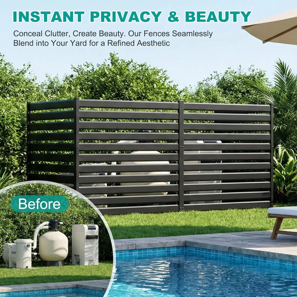 Metal Privacy Fence Panels 2 Pack Outdoor Screen For AC Unit
