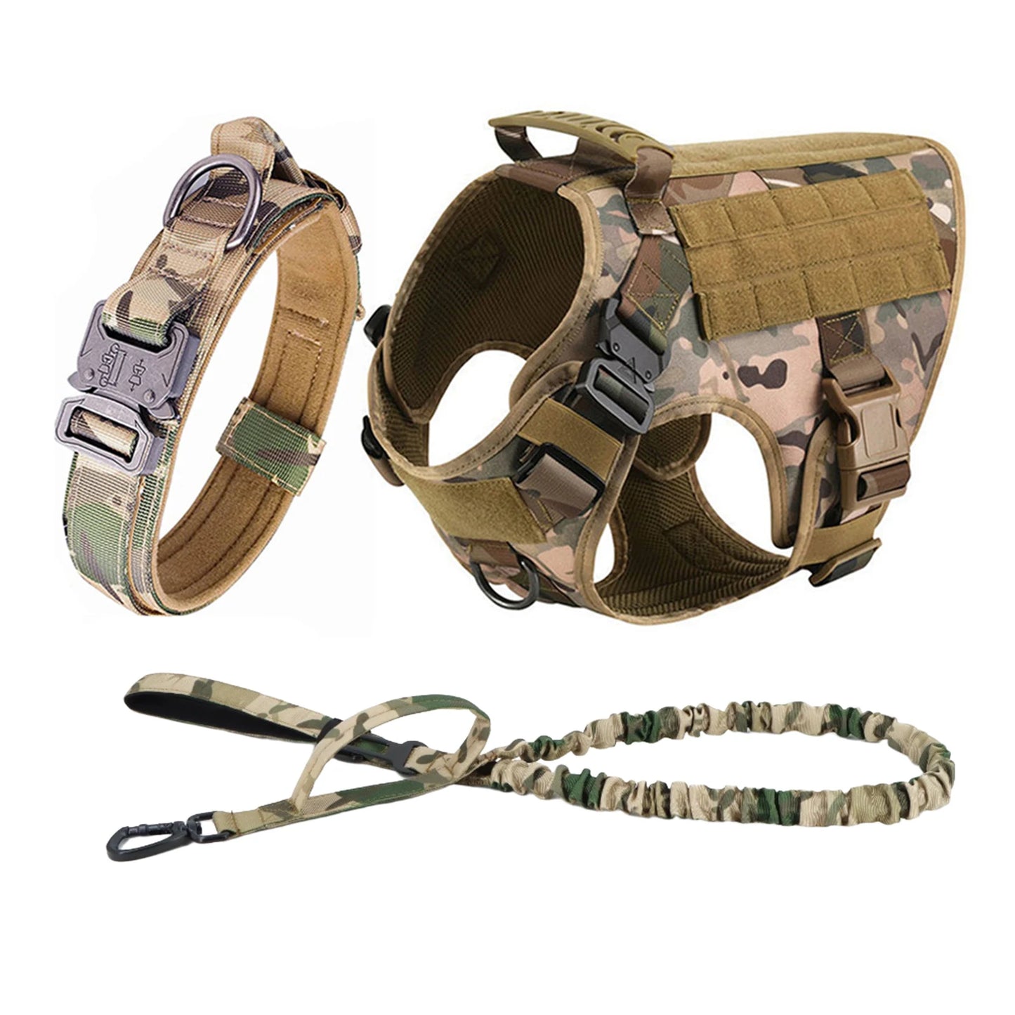 PETRAVEL Tactical Dog Harness With Molle Pouches For Training