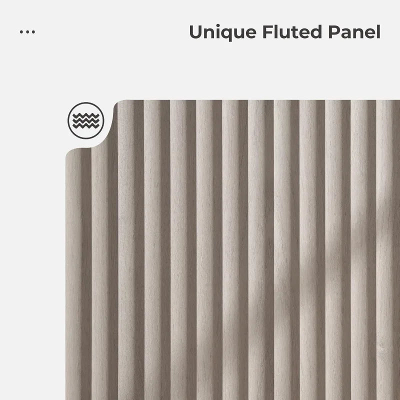 Buffet Cabinet With Storage 4-Door Fluted Credenza