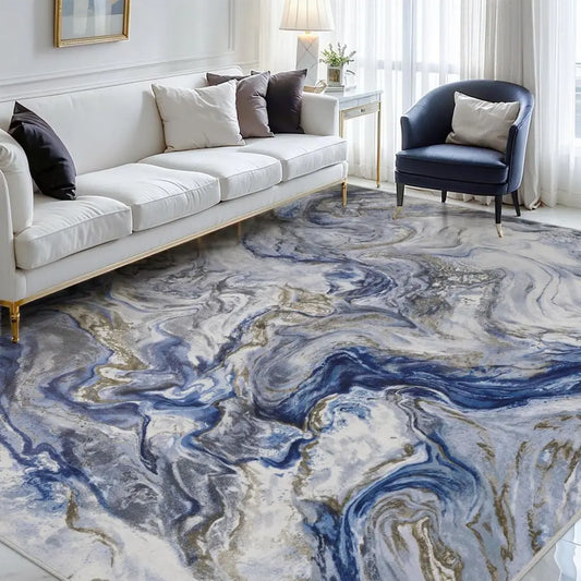 Modern Abstract Rug For Living Room Stain Resistant Machine Washable