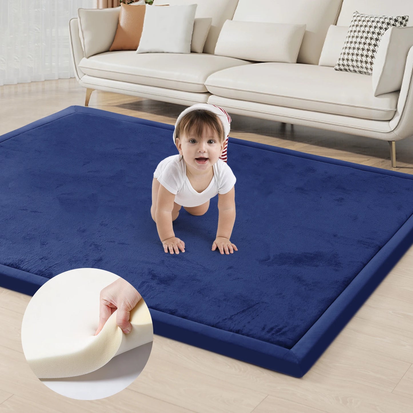 PaPaMat Memory Foam Carpet For Playpen Non Slip Suede Backing