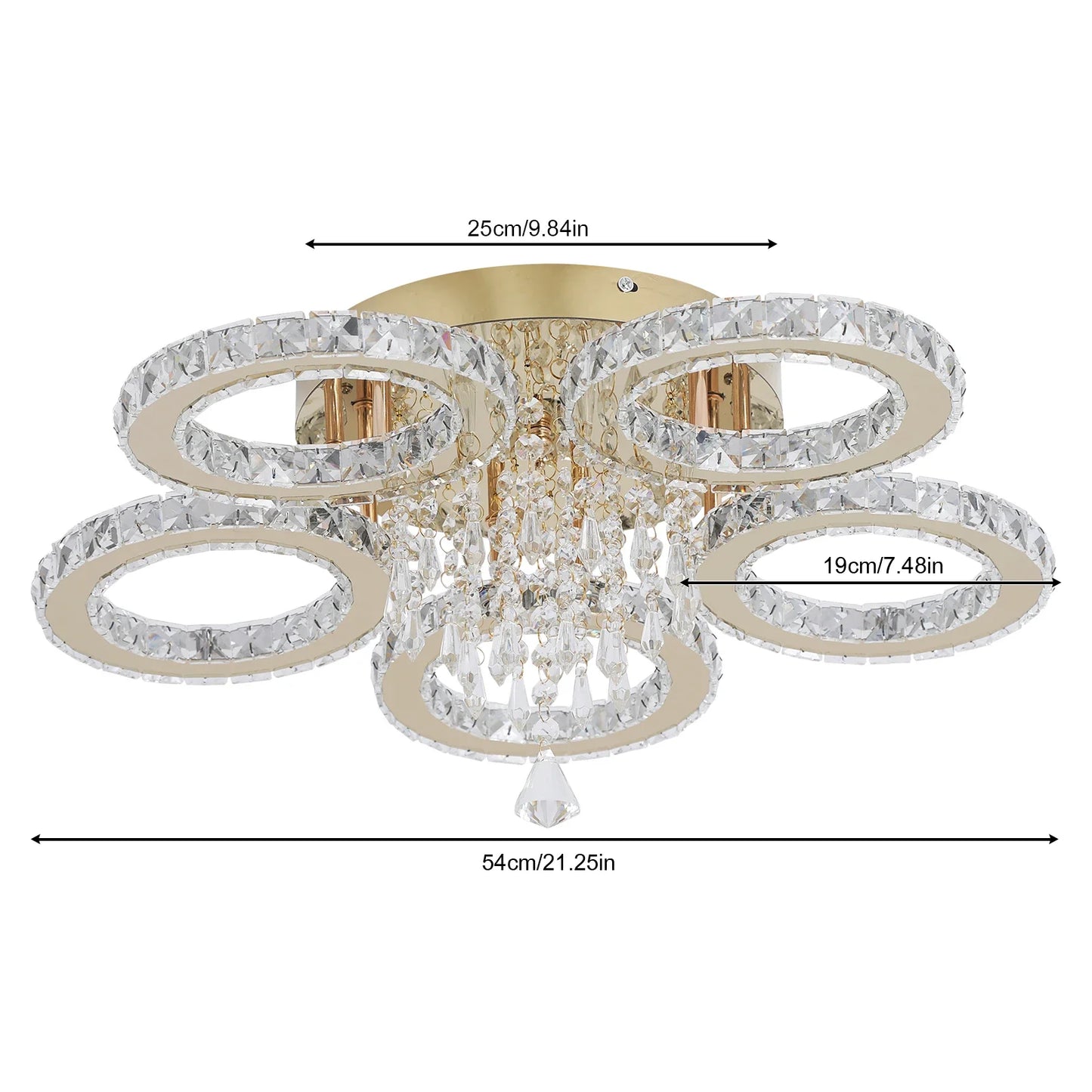 LED Crystal Ceiling Chandelier For Living Room And Dining Room