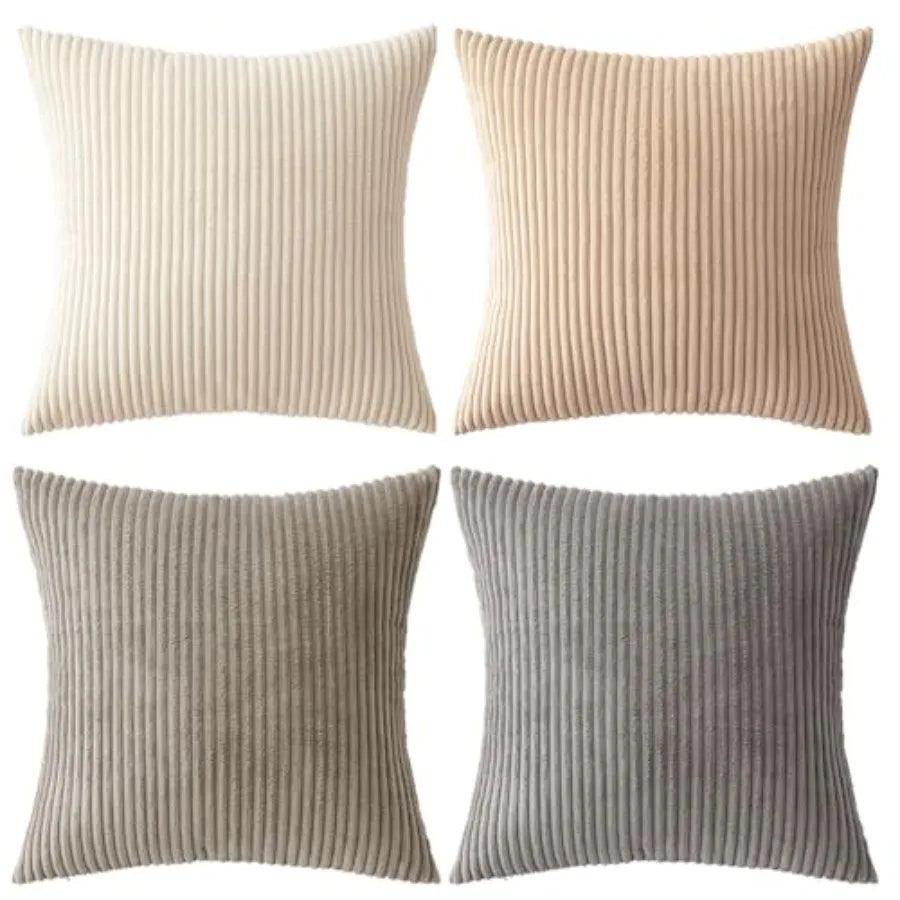Boho Farmhouse Throw Pillow Covers Set Of 4 Corduroy Cushions