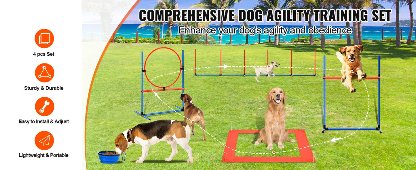 SucceBuy Dog Agility Training Set With Adjustable Hurdles