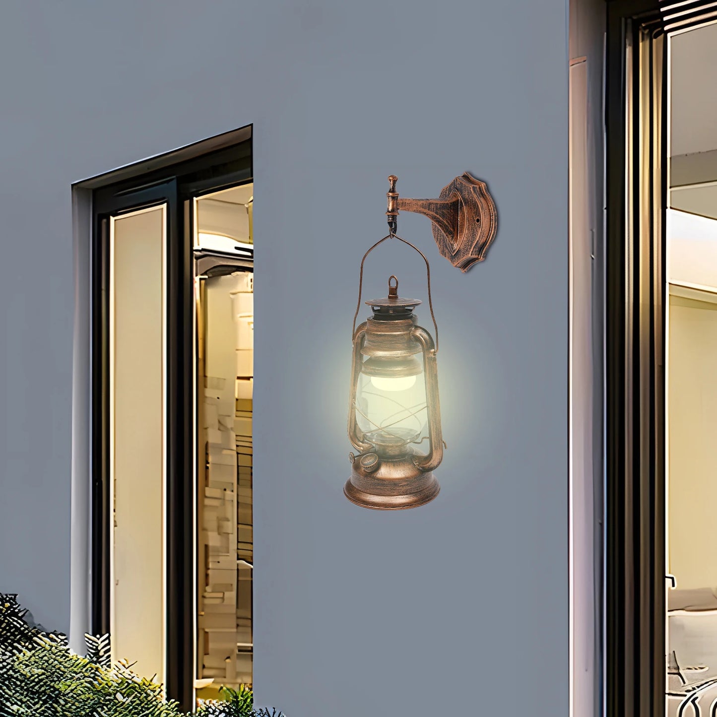 Bymaocar Outdoor Wall Light Lantern Antique Bronze